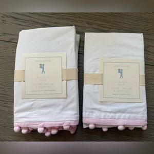 Pottery Barn Kids Pom Pom Shams (2) - 1 Standard and 1 European Sham